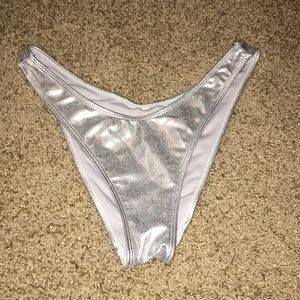 metallic silver rave bottoms